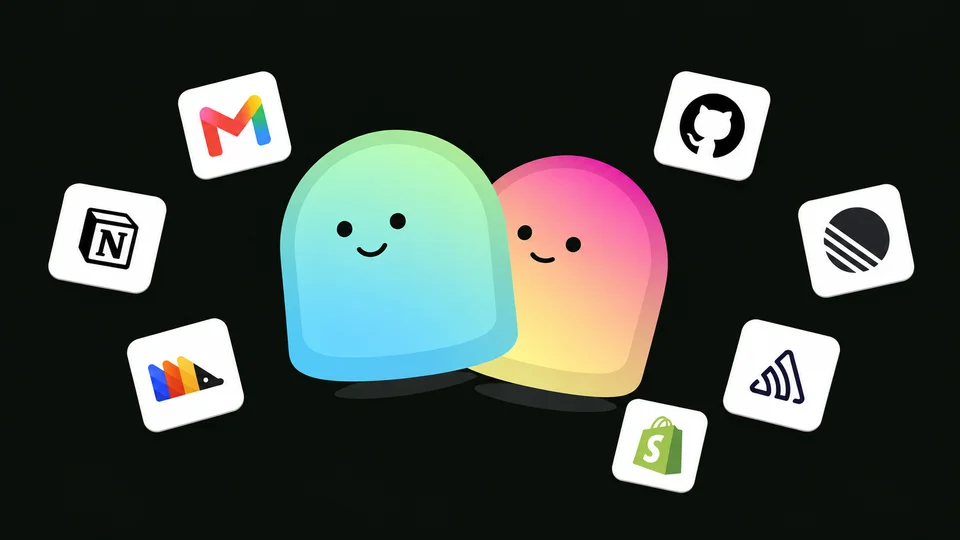 Two Paperclip agents surrounded by the apps they can connect to.